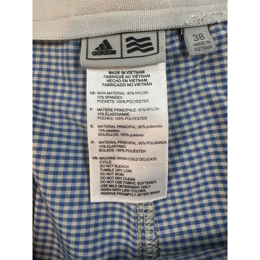 Adidas Blue Plaid Golf Shorts Mens Size 38‎